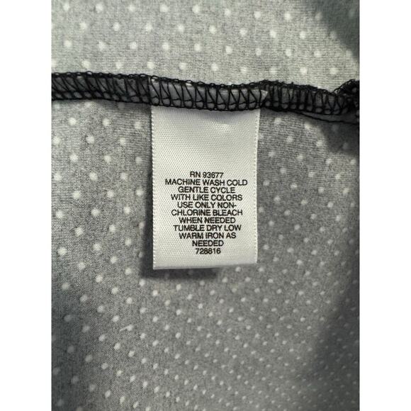 Vintage Claiborne XL Polka Dot Polo shirt 3 button front and hem slits. - Picture 10 of 10